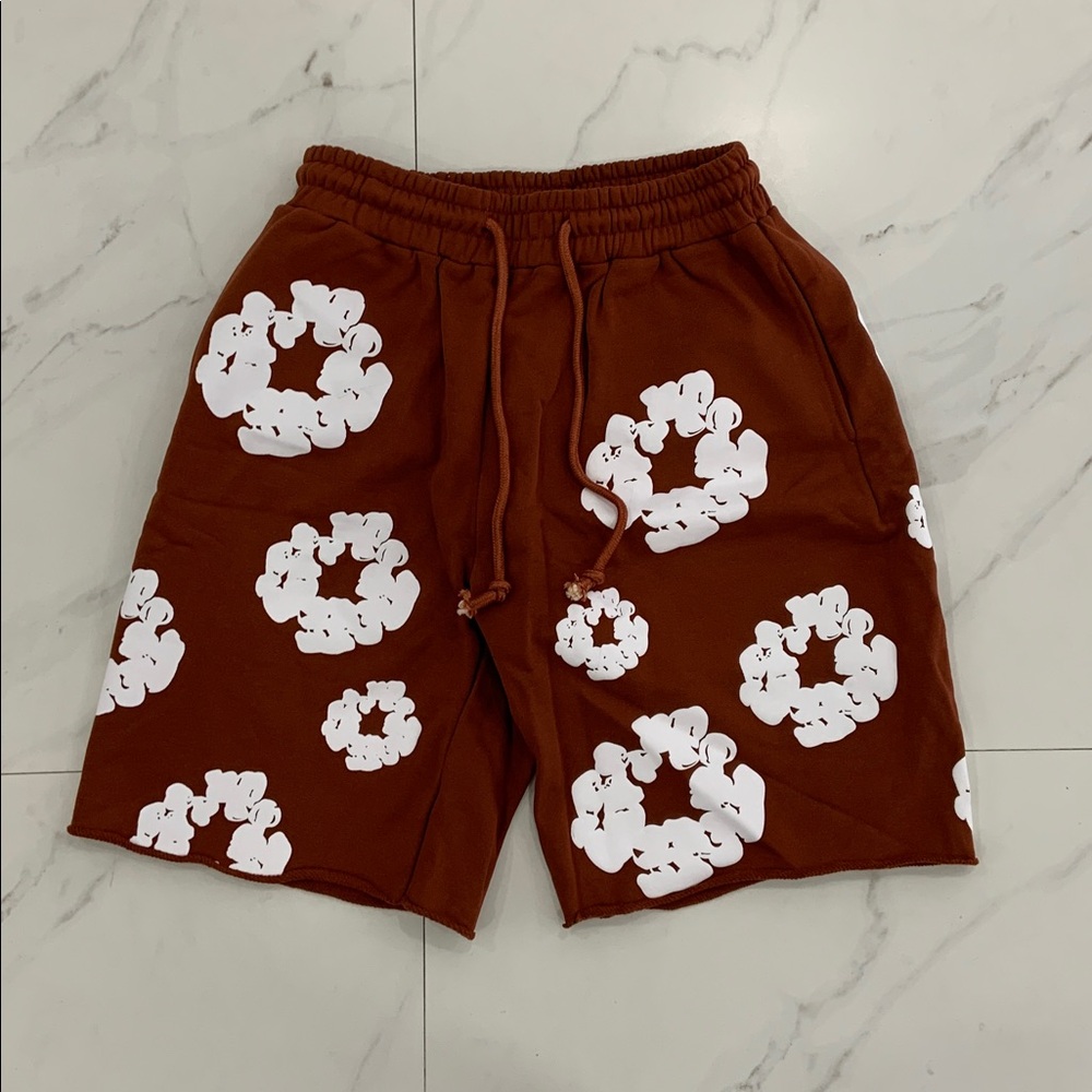 Denim Tears Brown Shorts The Cotton Wreath Flared Mens Size Large